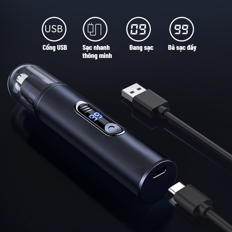 Máy tỉa lông mũi màn hình LED kỹ thuật số, máy tỉa lông mũi điện, giá đỡ máy tỉa lông mũi, giao diện Type-C