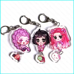 HK1 KPop Demon Hunters Acrylic Móc Khóa Rumi Mặt Dây Chuyền Túi Hoạt Hình Anime Phụ Kiện KH1