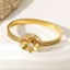 WEETW Vintage Vòng Tay Thanh Lịch, Vòng Tay Vòng Hoa Màu Vàng Thời Trang, Thanh Lịch Chống Thấm Nước Bằng Thép Không Gỉ Mở Cánh Tay Lắc Tay Đám Cưới