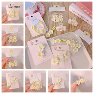 DELMER Plumeria Kẹp Tóc Hoa, Kẹp Tóc Truyền Thống Hoa Trứng BB Kẹp, Dây Tóc Dễ Thương Phụ Kiện Tóc Đồ Trang Trí Tóc Hoa Barrette Trẻ Em