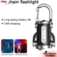 Đèn pin LED NORDICLIFE, Đèn pin móc khóa có thể sạc lại USB siêu sáng, có đèn đỏ & xanh di động Đèn làm việc Mini tìm kiếm đi bộ đường dài