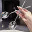 QIUWU Thìa Inox Tay Cầm Dài Hàn Quốc Bộ Đồ Ăn Thiên Khuấy Thìa Đá Muỗng Bữa Ăn Gia Đình Muỗng Ăn Tối.