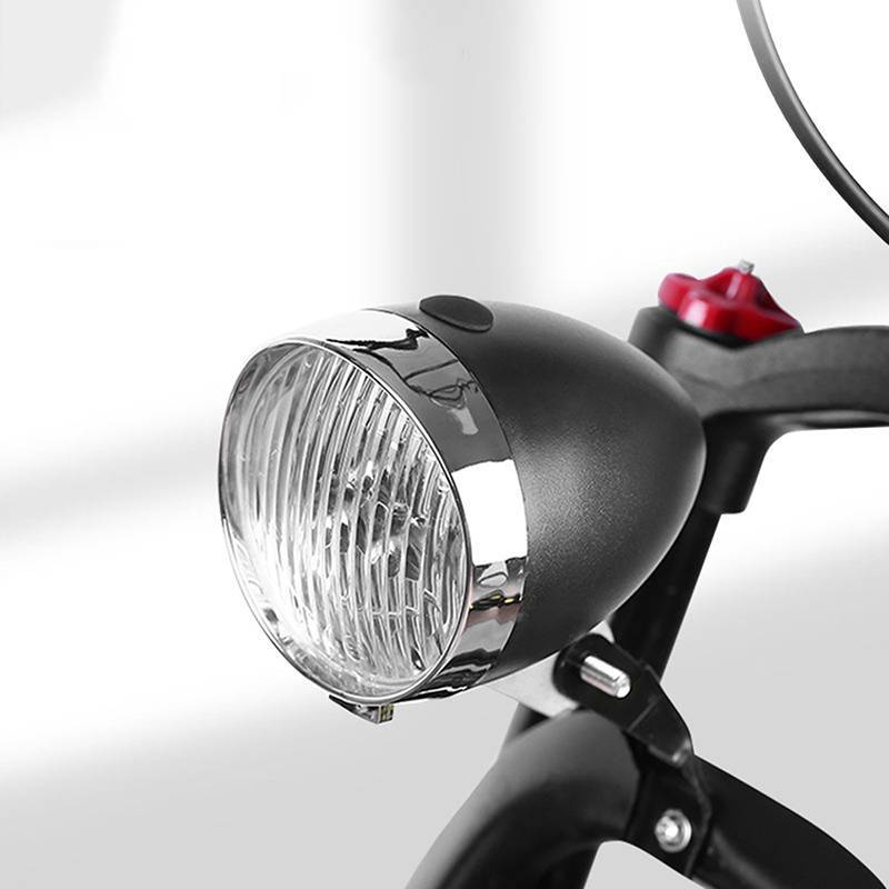 QIUWU Đèn pha xe đạp cổ điển Retro Vỏ ABS 3 đèn LED Xe đạp Đi đêm Cảnh báo an toàn Đèn trước không có pin.