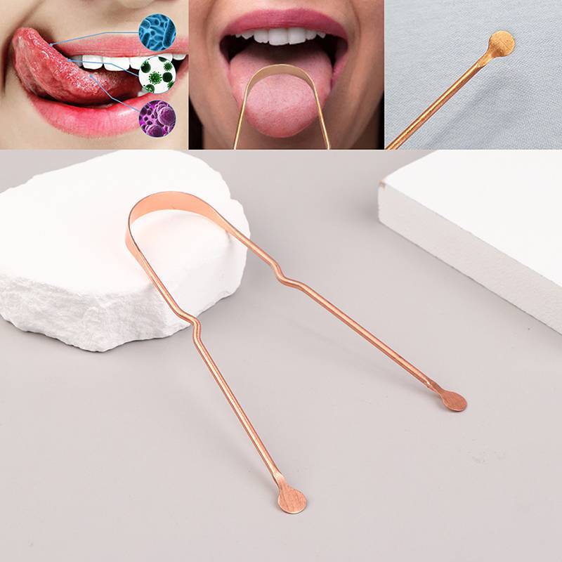 [KvJJL-t] 1 Máy cạo lưỡi bằng đồng nguyên chất Máy cạo lưỡi bằng đồng Máy cạo lưỡi cầm tay Dụng cụ làm sạch răng miệng mới