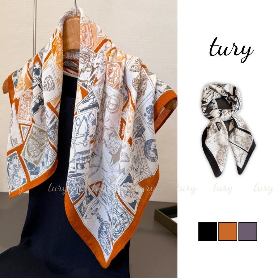 Khăn Lụa Unisex Nam Nữ 70 - Tury - Khăn Lụa Họa Tiết Đường Phố Cá Tính - KL111