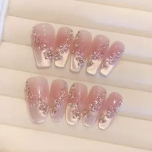 Nguyên Chất Handmade Có Thể Đeo Móng Tay Ánh Trăng Galaxy Miếng Dán Có Thể Đeo Được Quang Trị Liệu Móng Tay Đá Trong Suốt Gradient Làm Trắng Phổ Biến