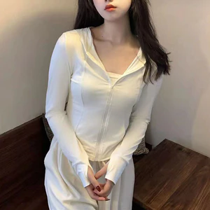 Áo khoác chống nắng có dây kéo dành cho nữ có mũ trùm đầu Slim Cut để tập thể dục ngoài trời và mặc du lịch mùa hè hàng ngày