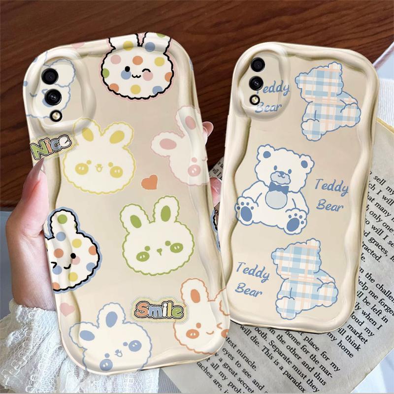 Thích Hợp Cho Samsung A10 A10S M10 A02 M02 Điện Thoại Thông Minh 3D TPU Mềm Gấu Thỏ Vỏ Điện Thoại Chống Sốc
