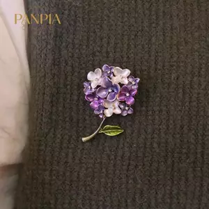 PNPIA- Sáng Tạo Văn Học Hydrangea Thực Vật Hoa Thổ Cẩm Nữ Phương Tây Pin Áo Len Thổ Cẩm Phụ Kiện Trang Sức