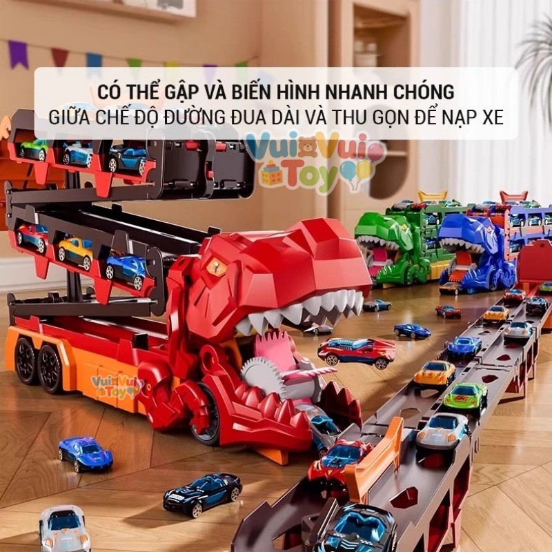 Xe hợp kim biến hình phóng đạn – Đường ray khủng long ăn thịt