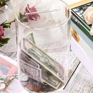 Ở lại Acrylic Heo Đất Ngân Hàng Tiết Kiệm Bình Đựng Tiền Trong Suốt Hộp Tiết Kiệm Tiền Cho Trẻ Em Và Người Lớn Dễ Dàng Truy Xuất Đồng Xu