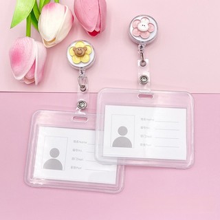 Móc - Kẹp bảng tên HSSV, nhân viên có thể kéo dãn - yoyo charm bông hoa M02