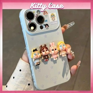 Vỏ điện thoại mẫu mới với hình búp bê cô gái khóc 3D dễ thương dành cho iPhone 11 12 13 14 15 Pro Max 16 17 Plus Vỏ