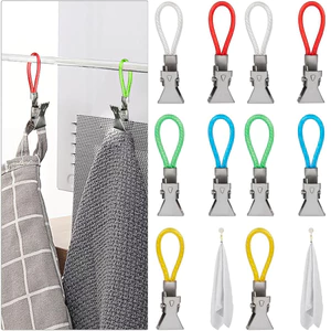 Mới 5 Chiếc Đầy Màu Sắc Kim Loại Kẹp Khăn Ngoài Trời Đi Biển Kẹp Khăn Tắm Giá Đỡ Kẹp