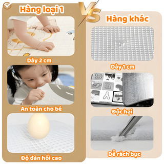 [SIÊU DÀY] Thảm Xốp Gấp Gọn 2 Mặt Cho Trẻ Ngồi Chơi MAISON, Thảm Tập Bò Dày 2 CM Êm Ái Cho Bé