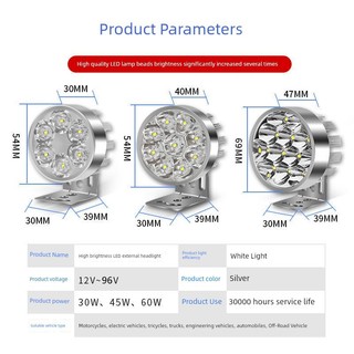 Đèn pha xe máy 12V 48v60 Đèn chiếu sáng xe điện Đèn led siêu sáng Pin ngoài ô tô Chống nước đa năng Đèn pha