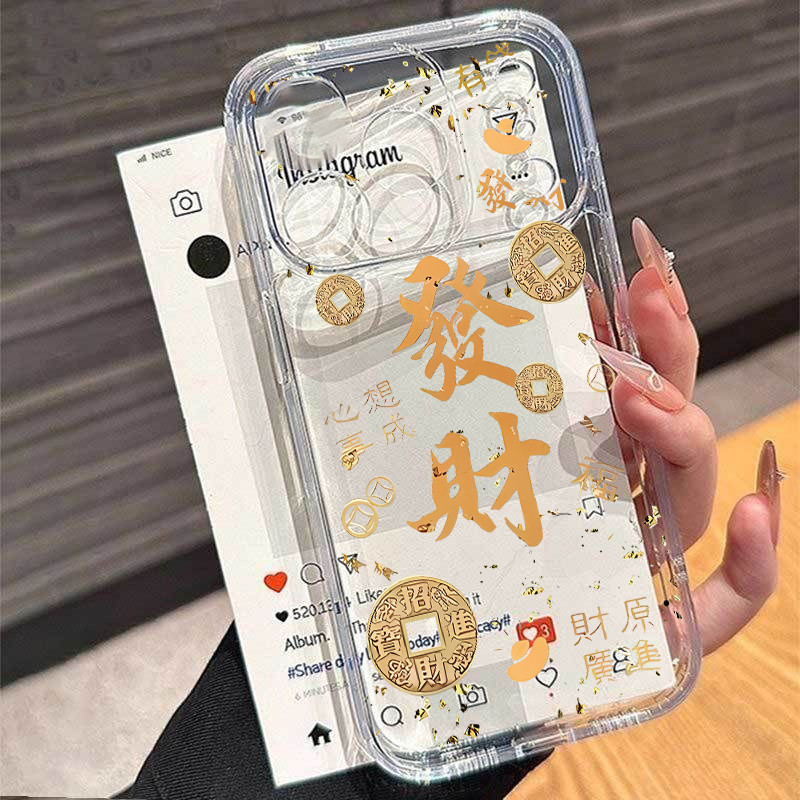 Thời Trang Ngựa Vàng Nhận Tiền Ngay Bây Giờ Ốp Lưng Cho OPPO A38 A18 A79 A98 A78 A60 Reno 10 5G 8 10 Pro Plus Realme C75 9 Pro 5G Ốp Điện Thoại Silicon Mềm Trong Suốt Họa Tiết TPU Trong Suốt