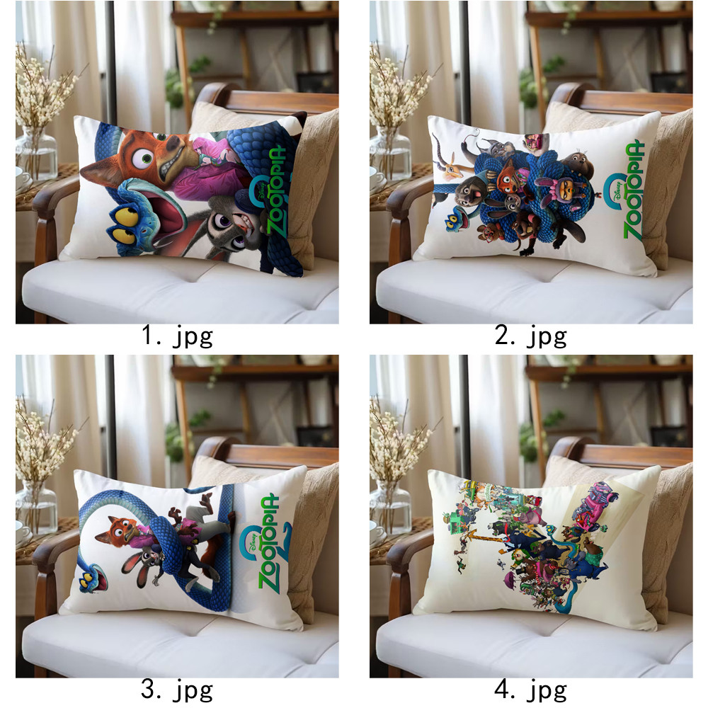 Phim Zootopia 2 Vỏ Gối Polyester Hình Chữ Nhật Một Mặt, Máy Có Thể Giặt Được, Thích Hợp Cho Giường Sofa Trang Trí Phòng Khách (Không Bao Gồm lõi)