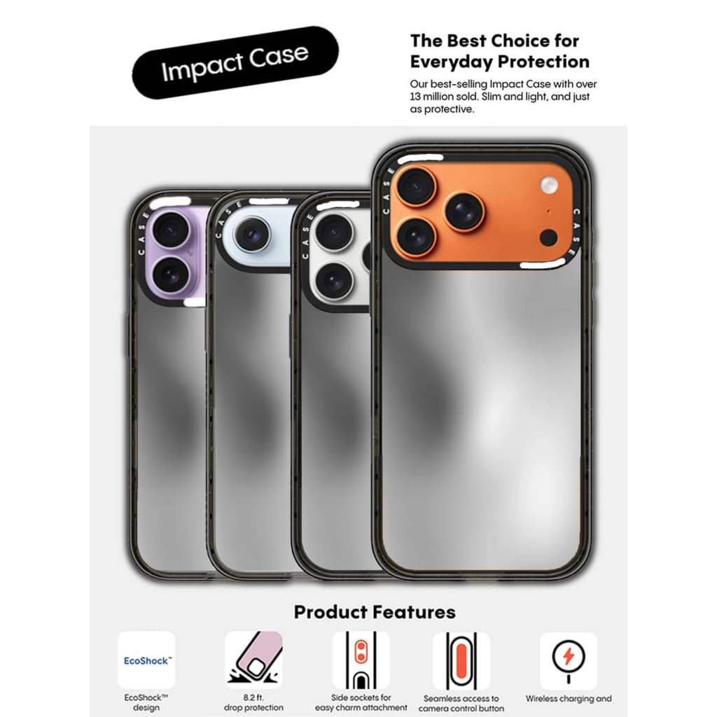 CASECASE X Blurred Darkness Case Black Edge Clear Hard Từ Hút Tác Động Dành Cho Apple IPhone 12 13 14 15 16 17 Pro Max Air Plus Có Hộp