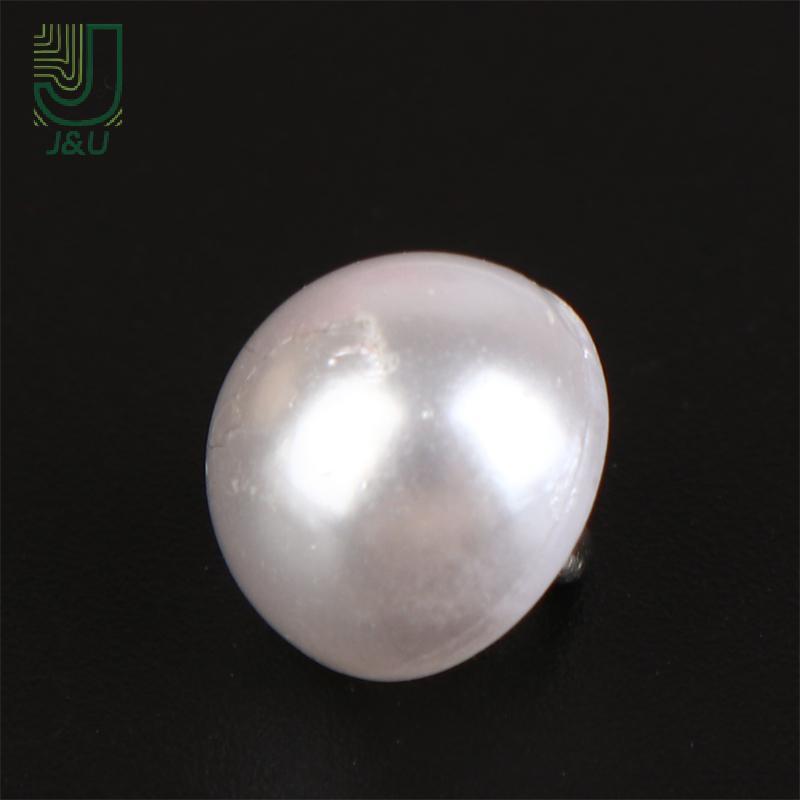 J & U 10 Cái 10mm / 12mm Nấm Giả Nhựa Áo Sơ Mi Hình Bán Nguyệt Ngọc Trai Nút Chân Cho Quần Áo May Trang Trí DIY Mới