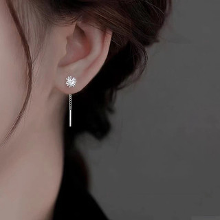 S925 Bông Công Анх Dây Tai Thẳng - Trang Sức Thời Trang Cho Nữ