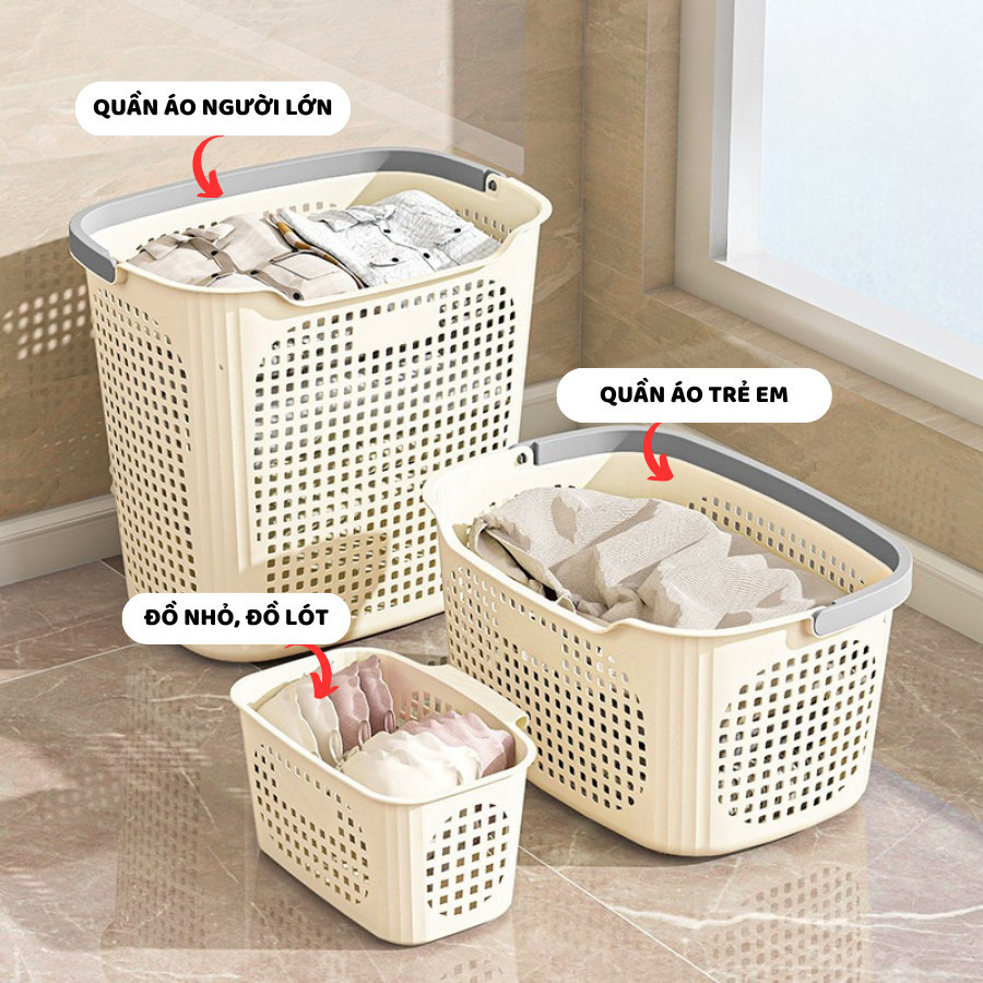 Giỏ Nhựa Đựng Quần Áo Gia Đình ENODA HOME, Giỏ Đựng Quần Áo Bẩn, Đồ Giặt Là 3 Kích Thước Nhựa PP Bền Đẹp Q480
