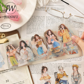 JIANWU Sweet Oxygen Nhật Ký Series Nhân Vật Vintage Phong Cảnh Chất Liệu Cắt Dán PET Miếng Dán Sách Sáng Tạo DIY Tạp Chí Văn Phòng Phẩm