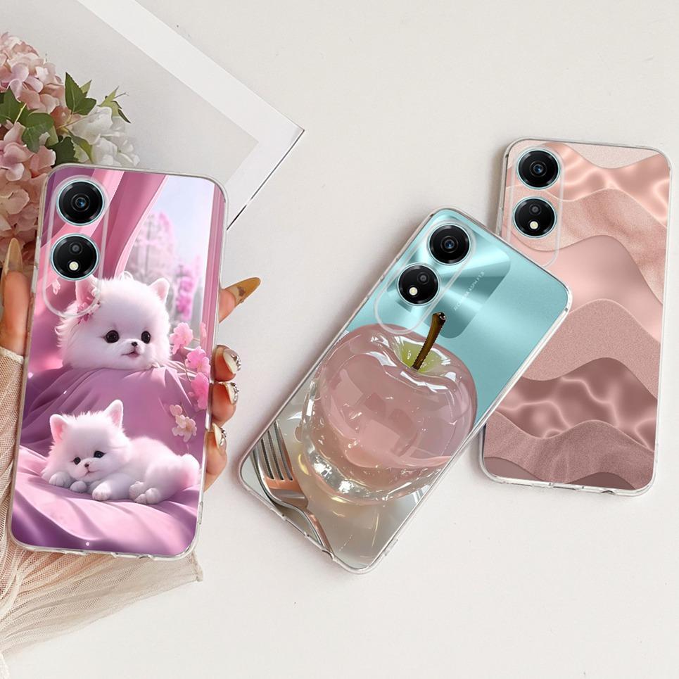 Vỏ Silicon Mềm Trong Suốt Cho Honor X5 Plus Ốp Lưng Điện Thoại Honor X5C Plus X5B Plus Vỏ Hoạt Hình Mèo Rồng Hoa Họa Tiết Bướm