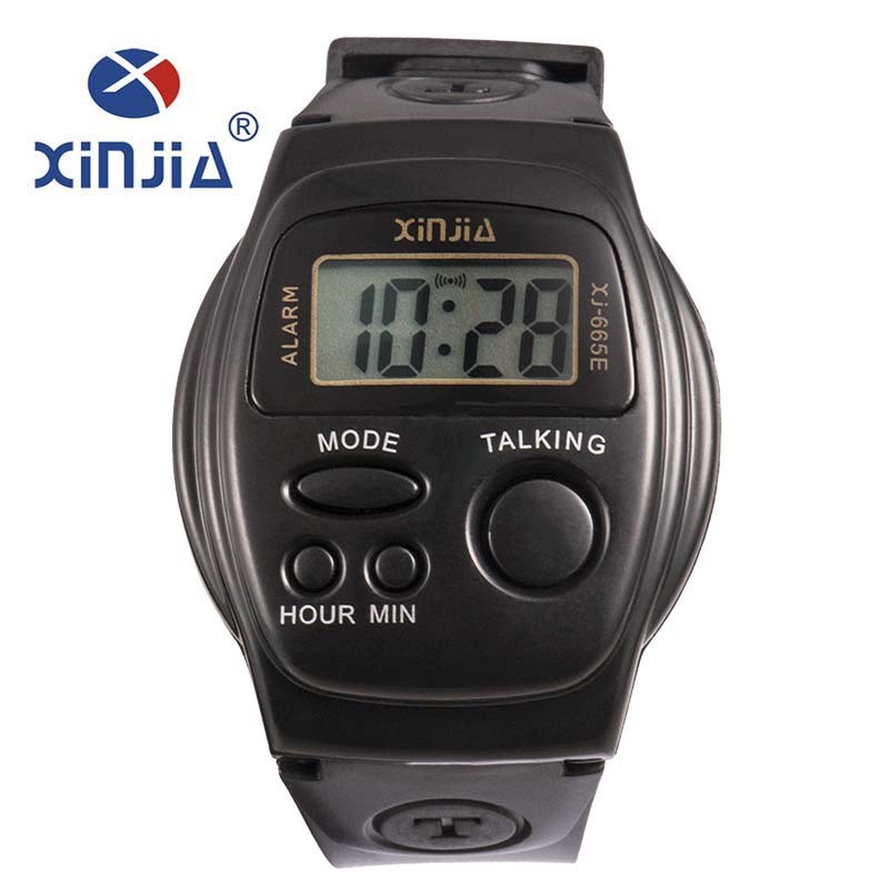 Xinjia Đồng hồ bấm giờ bằng giọng nói điện tử Đồng hồ bấm giờ hàng giờ Nói tiếng Tây Ban Nha Tiếng Anh Pháp Nga Đồng hồ đeo tay ZBLR