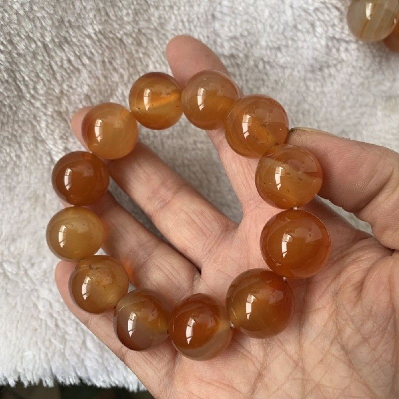 Vòng tay mã não băng tự nhiên, phong cách dân tộc hiện đại