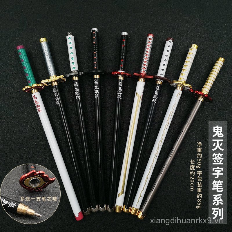 Demon Slayer Kimetsu No Yaiba Anime Xung Quanh Kamado Tanjirou Agatsuma Zenitsu Chữ Ký Bút Kim Loại Mô Hình Đạo Cụ Quà Tặng Giáng Sinh Christmas gift