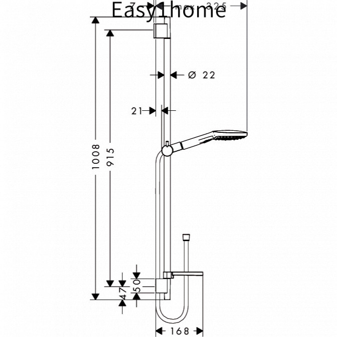 Vòi sen treo tường Hansgrohe 26621400 /26633400 Raindance Select E 120 có vòi sen cầm tay và giá