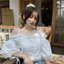 Áo Sơ Mi Tay Ngắn Một Vai Thiết Kế Nữ Niche Mùa Xuân Phong Cách Ngắn Nẹp Tay quây Top 12.16