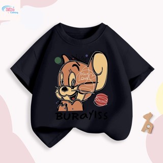 Áo thun ngắn tay cho bé trai in hình nhân vật Tom và Jerry một mặt, thoải mái và thoáng khí