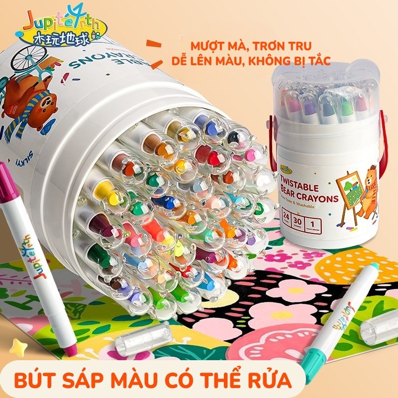 Màu Sáp Dầu Cao Cấp 36 48 Màu Lau Sạch Dễ Dàng Màu Đậm Đẹp An Toàn Cho Bé Học Sinh