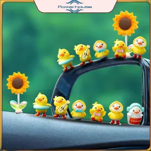 POWER 1 Bộ Phim Hoạt Hình Nhựa Nhỏ Màu Vàng Du Model Bảng Điều Khiển Trung Tâm Ô Tô Trang Trí Dễ Thương Đồ Trang Trí Ô Tô Phụ Kiện Bảng Điều Khiển Nội Thất Ô Tô.