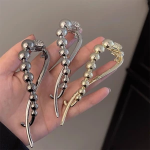 Đơn Giản Thoáng Mát Phong Cách Kẹp Nữ 2025 Cao Cấp Cảm Giác Một Từ Kẹp Tóc Đầu Lưng Tóc Xoắn Kẹp