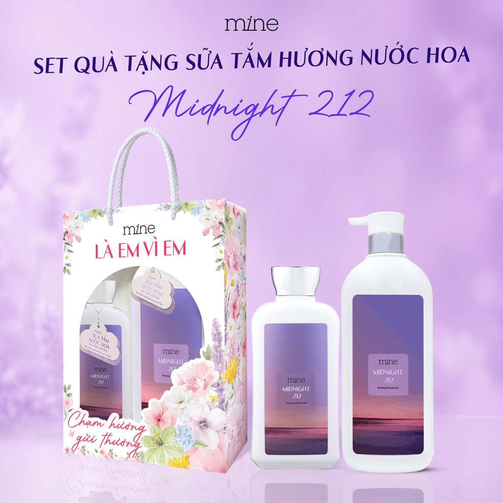 [SET QUÀ TẶNG] Sữa Tắm Hương Nước Hoa Mine Perfumed Showergel Thơm Quyến Rũ Hỗ Trợ Dưỡng Ẩm Và Dưỡng Sáng Da 470g & 750g