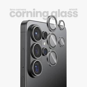 Kính Cường Lực Camera ANANK Corning Cho Samsung Galaxy S26 Ultra S25 Ultra S24 Ultra - Khung Thép 3D AR Trong Suốt HD
