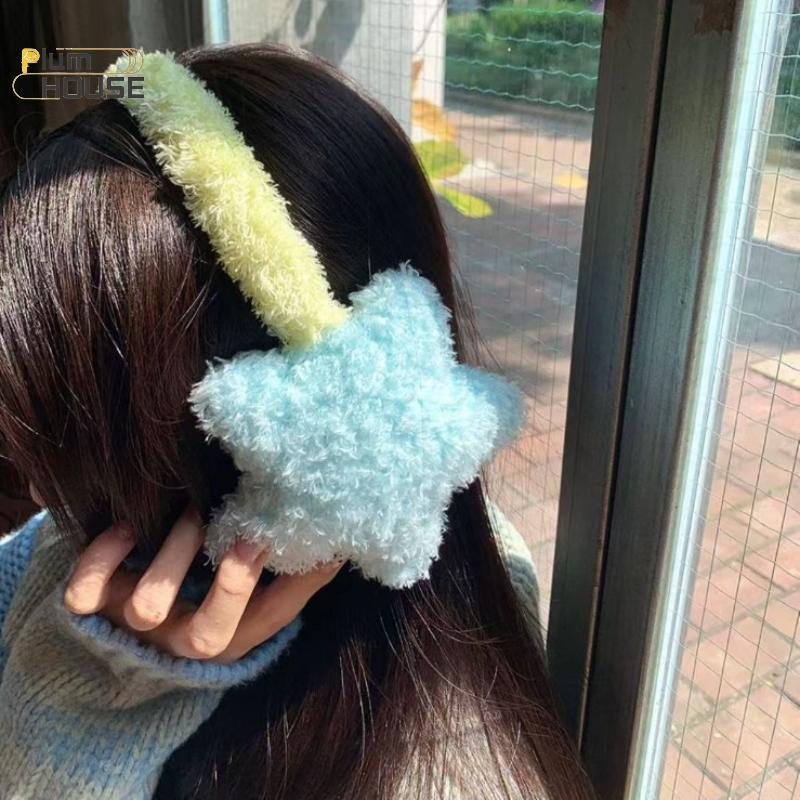 PlumHOUSE Tai Nghe Ngôi Sao Dễ Thương Sang Trọng Lông Tơ Ngoài Trời Ấm Áp Chống Gió Bịt Tai Kawaii Ngọt Ngào Đi Xe Đạp Tai Mùa Đông Ấm Áp Phụ Kiện Ngoài Trời VN