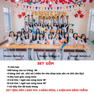 Set bóng bay trang trí lớp học, chụp ảnh kỷ yếu cuối cấp, trang trí kỷ yếu bằng bong bóng. DFKY4