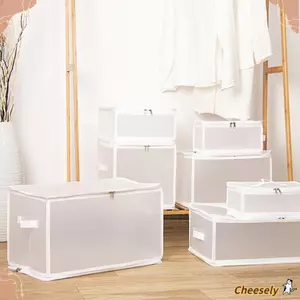 Túi lưu trữ quần áo CHEESELY, Hộp sắp xếp chống ẩm chống thấm nước, Hộp lưu trữ gấp dung tích lớn có thể giặt được chất lượng hộ gia đình