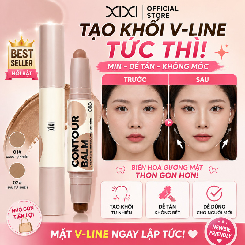XIXI D605 Thanh Tạo Khối 2 Đầu, Contour & Highlight, Che Khuyết Điểm, Tạo Khối Tự Nhiên