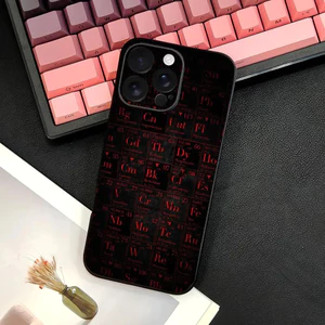 TP-2 Hóa Học Bảng Tuần Hoàn Ốp Lưng Điện Thoại IPhone 17 16 15 14 13 12 11 Pro Max Plus Mini Đen Mờ Vỏ Mềm Funda