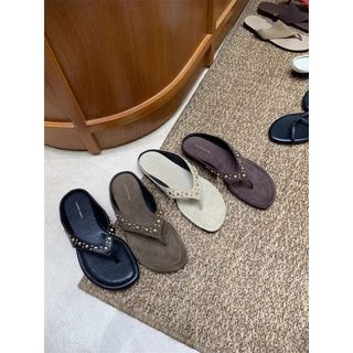 Retro Đế Dày Flip-Flops Flip-Flops Nữ Mặc Ngoài Mùa Hè 2026 Tất Cả Trận Đấu Phong Cách Kỳ Nghỉ Dép Đi Biển Flat Dép