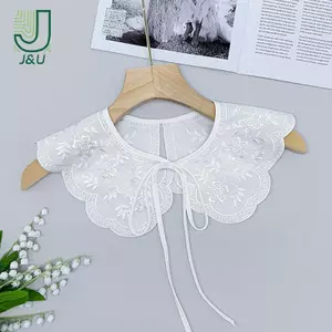Nữ Bé Gái Ren Cổ Giả Đeo Vai Có Thể Tháo Rời Lưới Thêu Hoa Ren Khăn Choàng Quấn Mũi Nửa Áo Sơ Mi Cổ