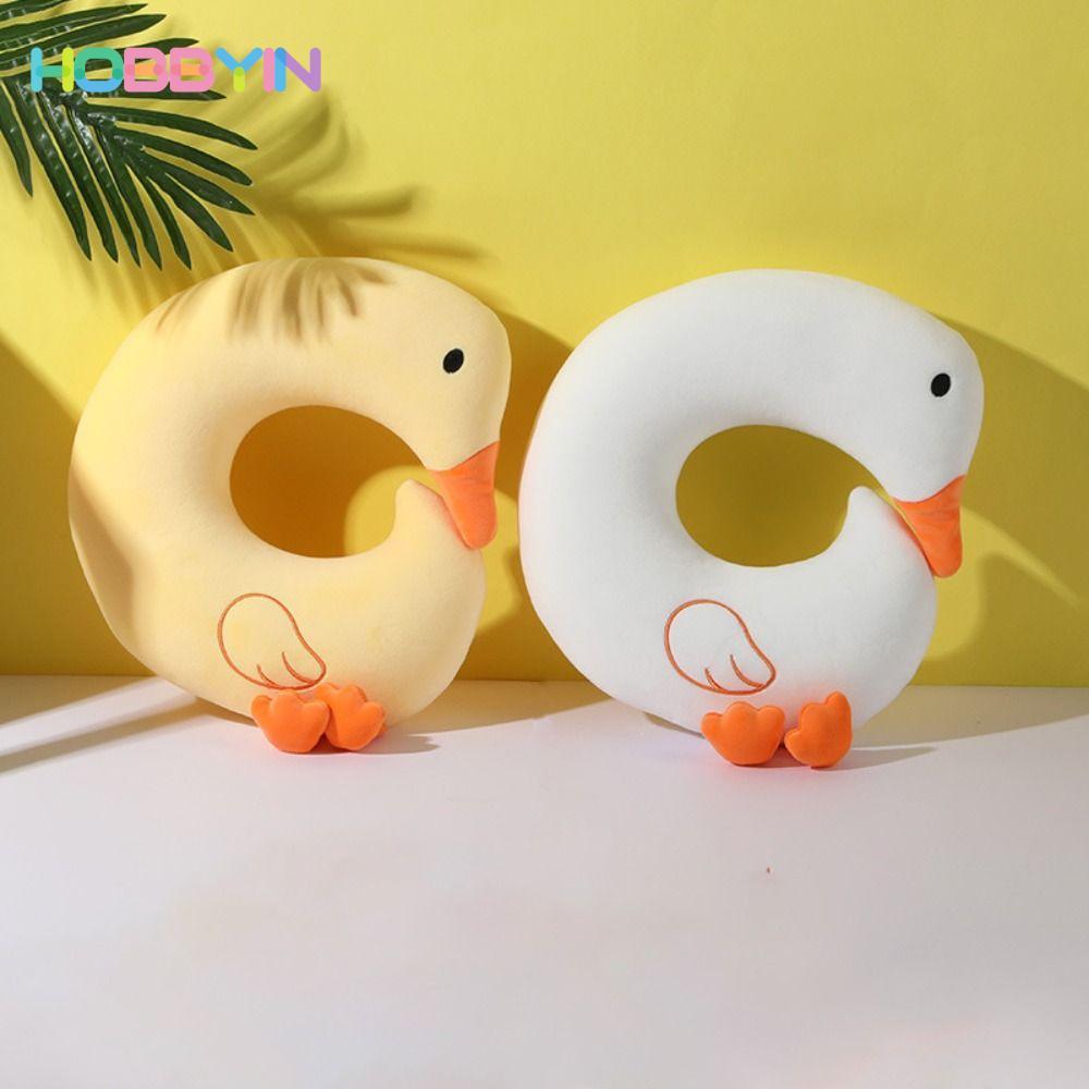 Gối hình chữ U HOBBYIN, Gối cổ thêu dễ thương, Nhung pha lê hoạt hình Hạt xốp ngỗng lớn Gối du lịch tại nhà