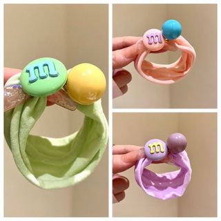 Dây buộc tóc đính hạt chữ cái nhiều màu sắc như kẹo, dây buộc tóc co giãn tốt dành cho bé gái, dùng để buộc tóc đuôi ngự