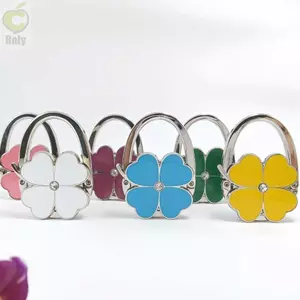 Móc Túi Xách ROLY Cho Nữ, Móc Treo Ví Sáng Tạo Cỏ Ba Lá Bốn Lá, Móc Treo Túi Bền Di Động Có Thể Gập Lại Thời Trang Cho Bàn