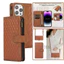 Dành Cho Samsung Galaxy A17 A07 A36 A25 A16 A56 A15 A14 A05 A05S A55 A25 A35 5G Nữ Điện Thoại Đựng Thẻ Lưới Ví Da Nổi Dây Kéo Flip Cover Với Dây Đeo Dài